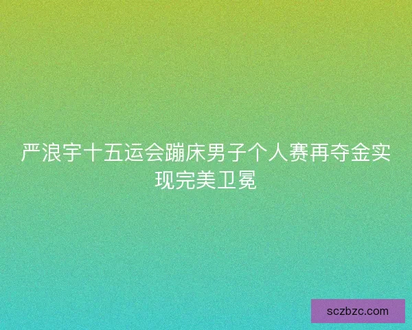严浪宇十五运会蹦床男子个人赛再夺金实现完美卫冕